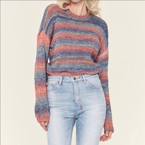 BB Dakota • ‘give me space’ multicolored stripe knit loose knit sweater medium - Picture 1 of 10